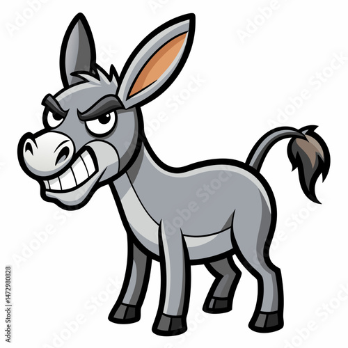 Grumpy Donkey: An animated illustration of a grumpy donkey. Featuring a strong emotion, ideal for educational content or any project that needs an expressive element.