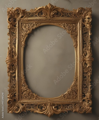 Ornate gold vintage frame, delicate filigree border,  delicate details,  Edwardian,  gold border