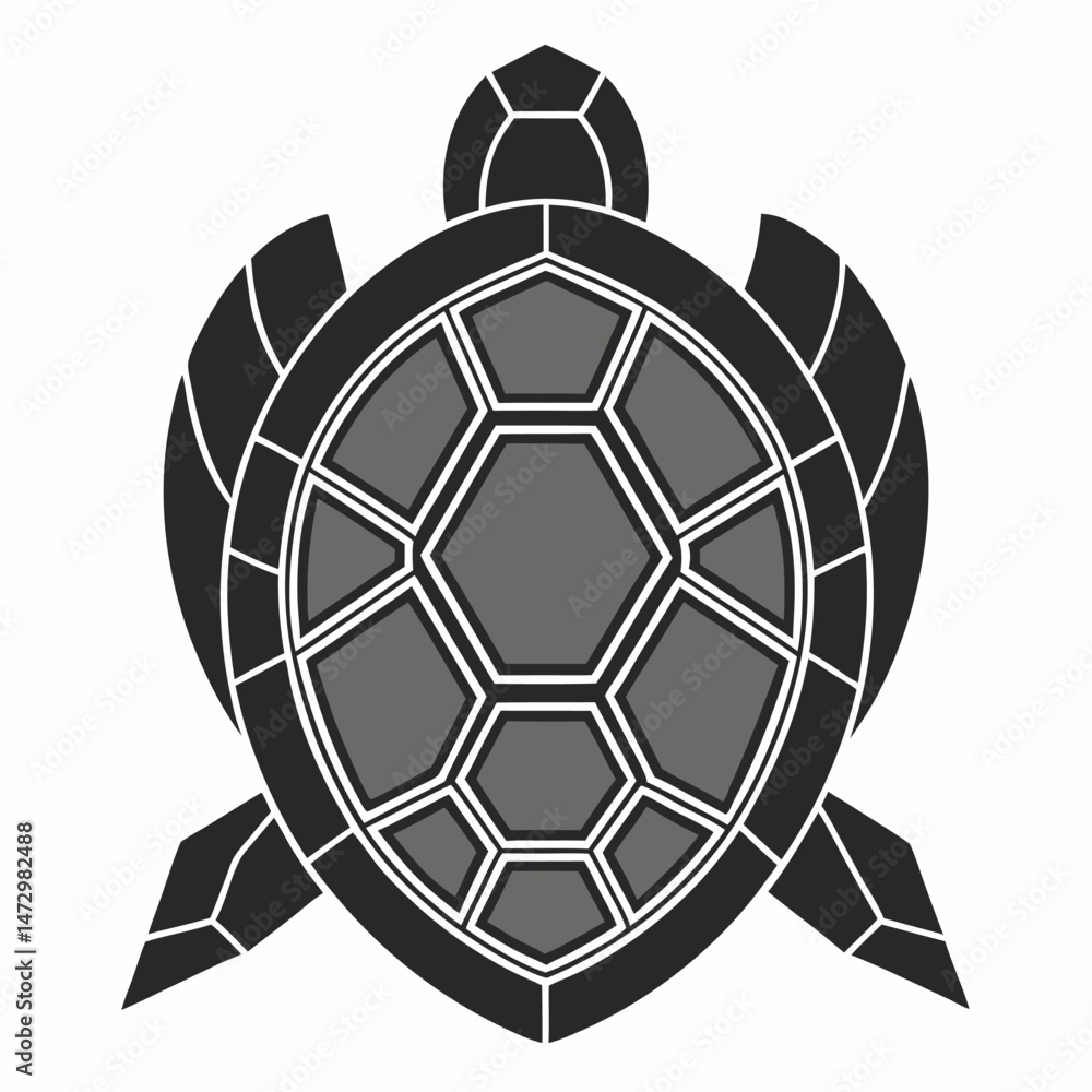 Obraz premium Geometric Sea Turtle Design: A stylish, geometric representation of a sea turtle, showcasing clean lines and a modern aesthetic. This image embodies simplicity and elegance.