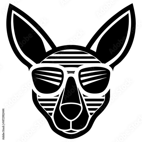 Kangaroo Cool: A bold and stylish illustration of a kangaroo wearing sunglasses, conveying a sense of laid-back cool and a carefree attitude.