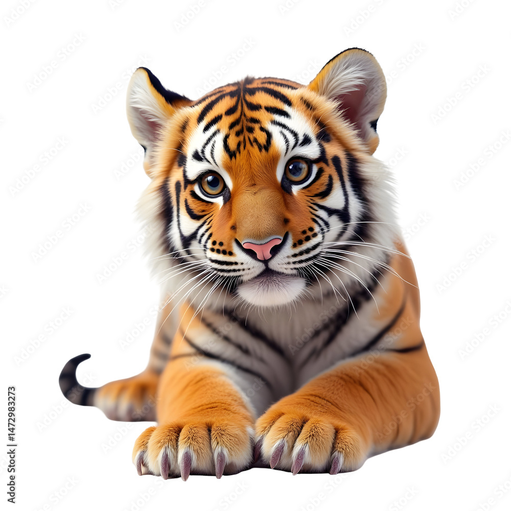 Fototapeta premium tiger on white background