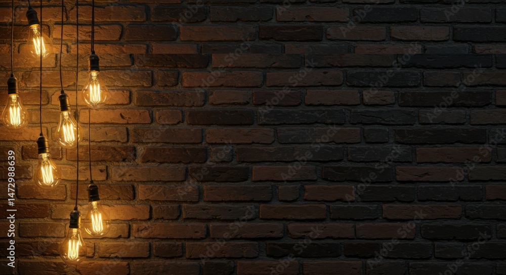 Edison Bulbs Illuminate Brick Wall Interior Design Style Edison Bulbs Illuminate Brick Wall Interior Design Style