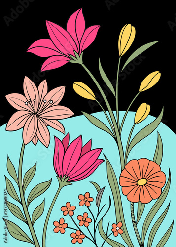 Fondo botánico floreado