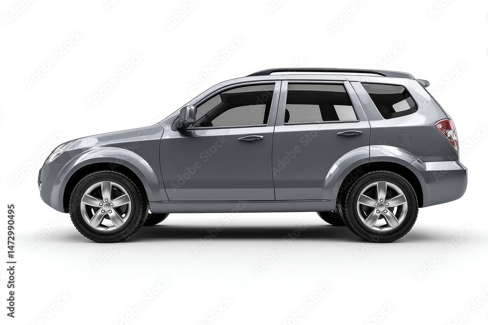 Gray suv side view illustration Gray suv side view illustration