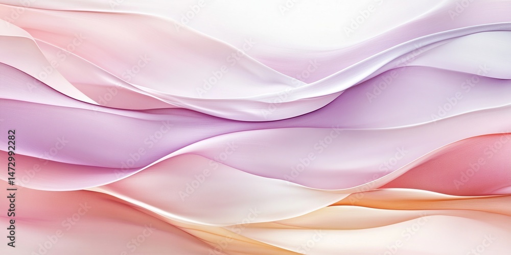 Fototapeta premium Pastel gradient wave flow with soft texture creates elegant abstract background art. Smooth layers in gentle modern minimal light design template.