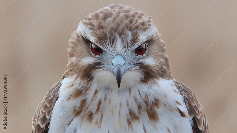 Obraz premium Majestic Hawk Closeup Portrait Fierce Bird of Prey Intense Gaze Wildlife Photography