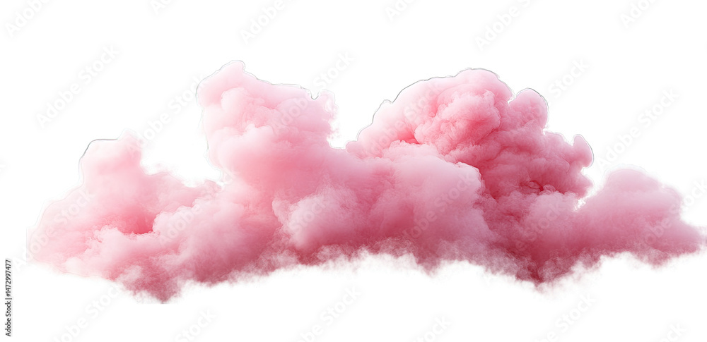 Fototapeta premium Pink Fluffy Cloud Isolated On Transparent Background