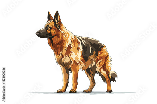 German Sheperd friendship purebred isolated