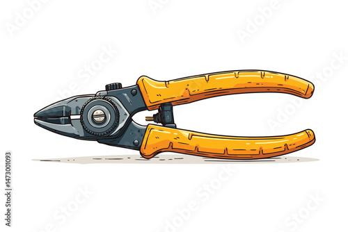 power cable pliers screwdriver isolated