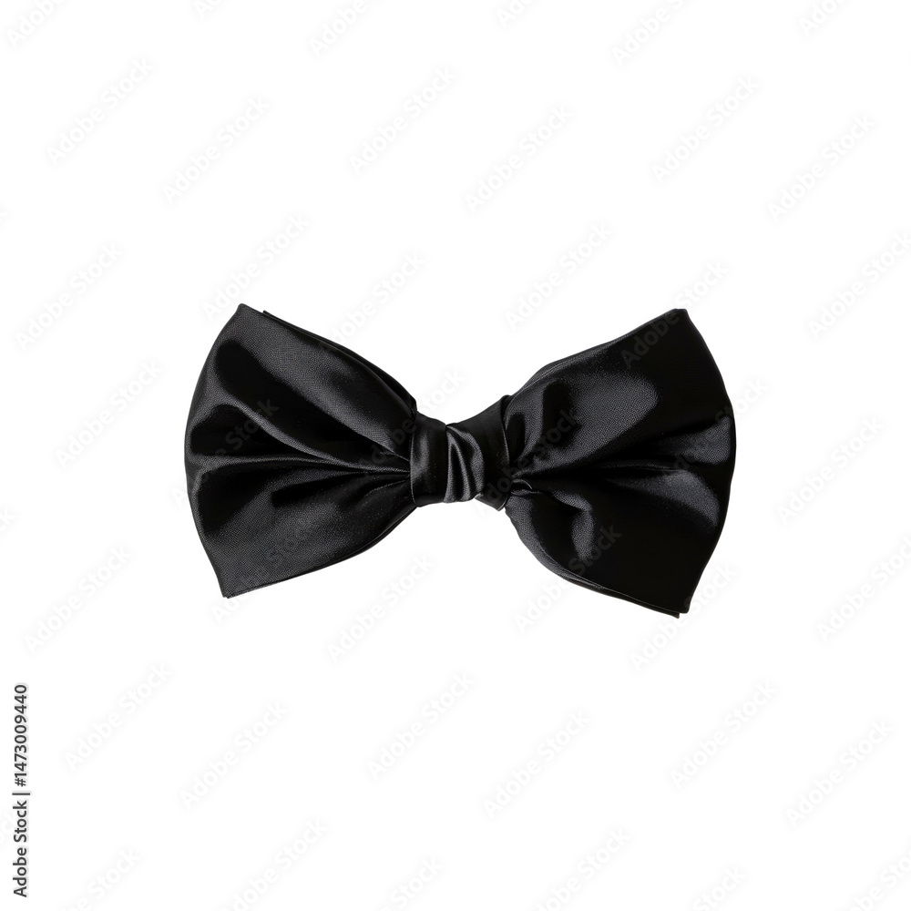 Elegant Black Bow Tie on Transparent Background Elegant Black Bow Tie on Transparent Background