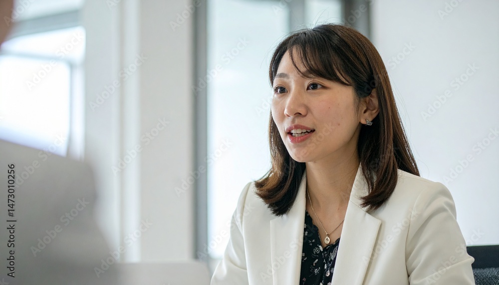 会議で話すビジネスウーマン 会議で話すビジネスウーマン