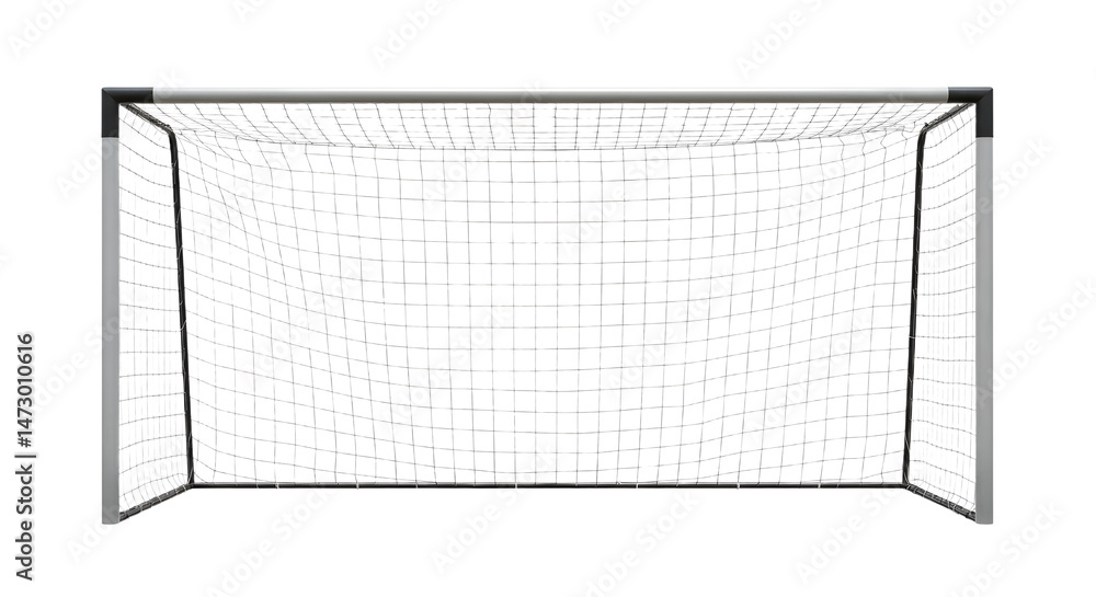 Obraz premium A pristine soccer goal set against a clear background, ideal for sports-themed designs and promotional materials