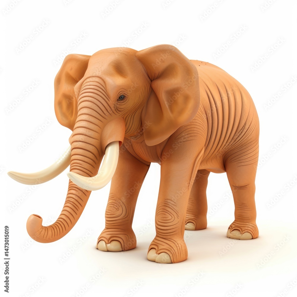 Obraz premium Rendered image of a large, light brown elephant.