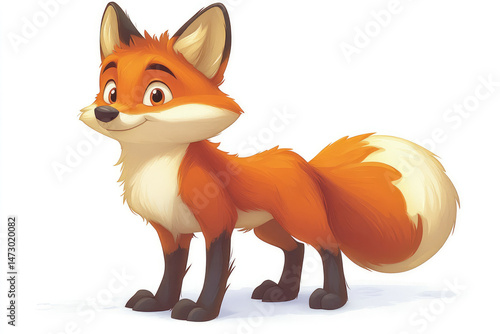 Friendly cartoon fox illustration photo