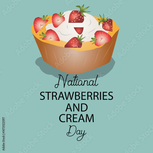 National Strawberries and Cream Day Sign