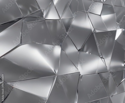 Sleek silver geometric backdrop, polished metallic texture,  graphic, silver,  shiny