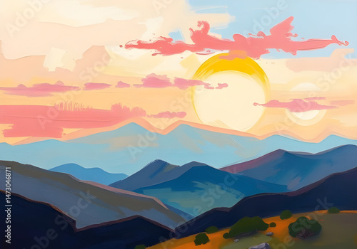 beautiful abstract landscape art