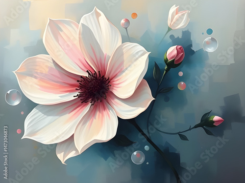 abstract flower art oil paint , abstract, flower, art, oil, paint, painting, floral, canvas, texture, brushstroke, artistic, bloom