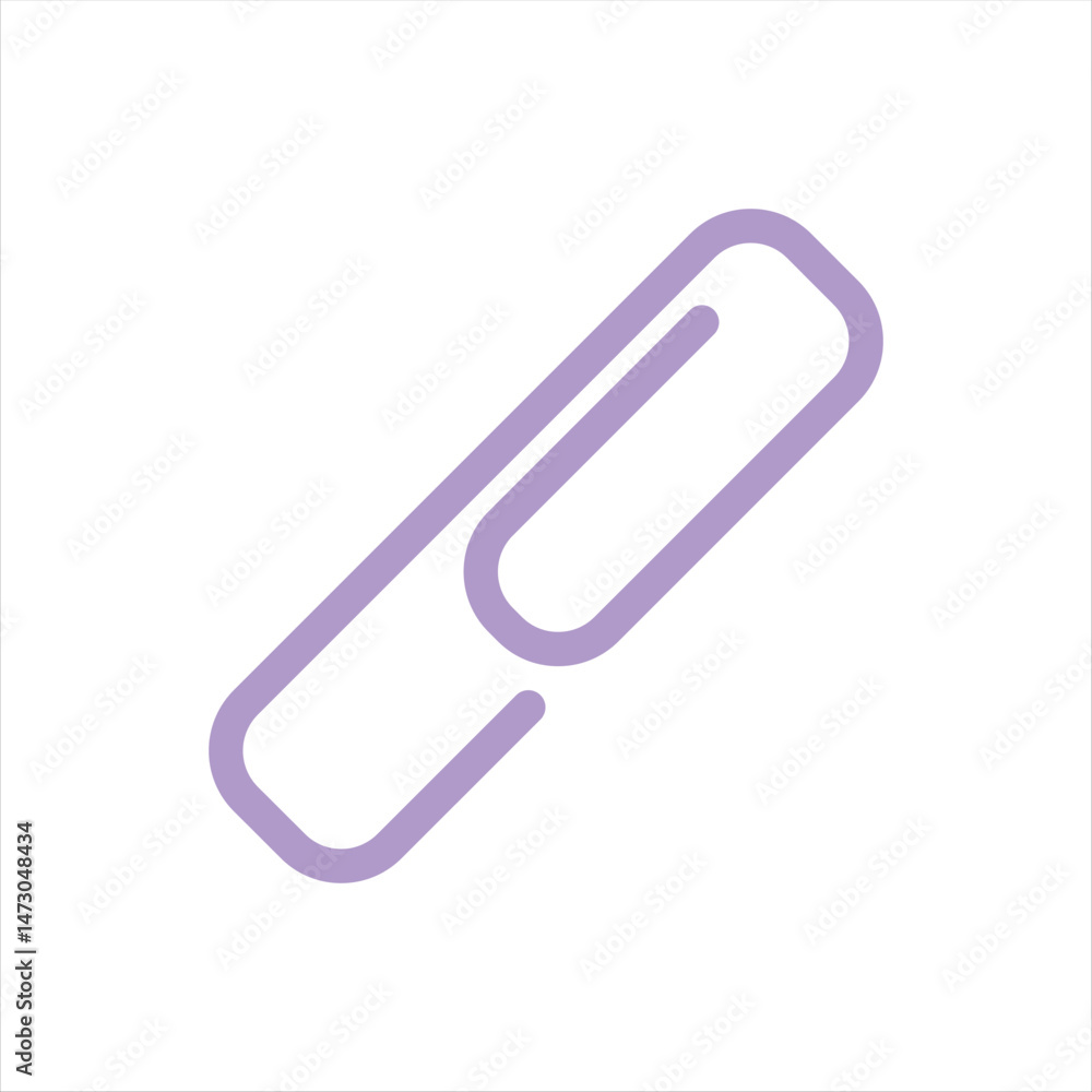 Lilac Paperclip Outline Icon for Office or School Supplies Lilac Paperclip Outline Icon for Office or School Supplies