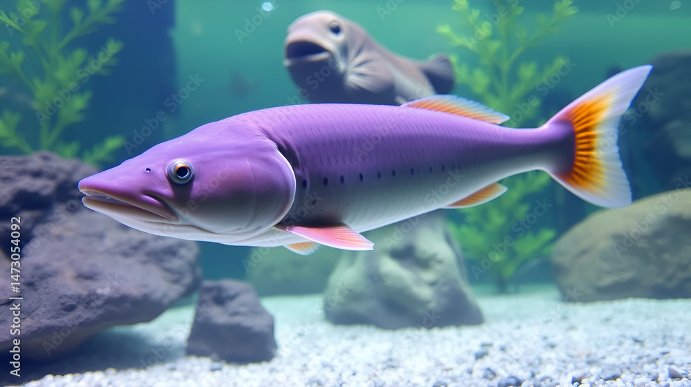 Naklejka premium Australian lungfish in a zoo aquarium