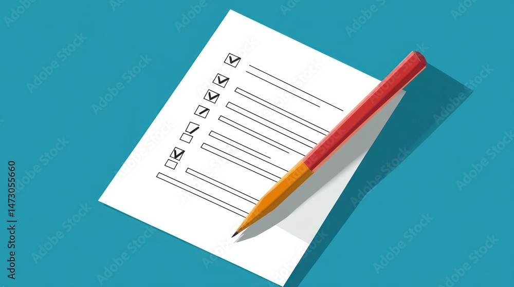 Checklist with pen Checklist with pen