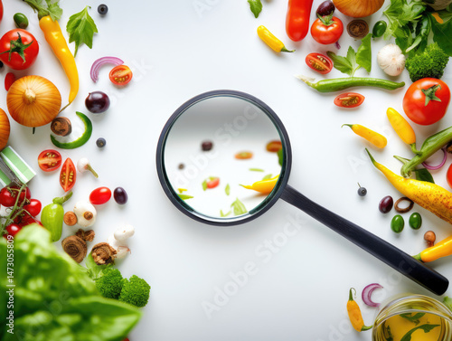 Wallpaper Mural Fresh produce with magnifying glass Torontodigital.ca