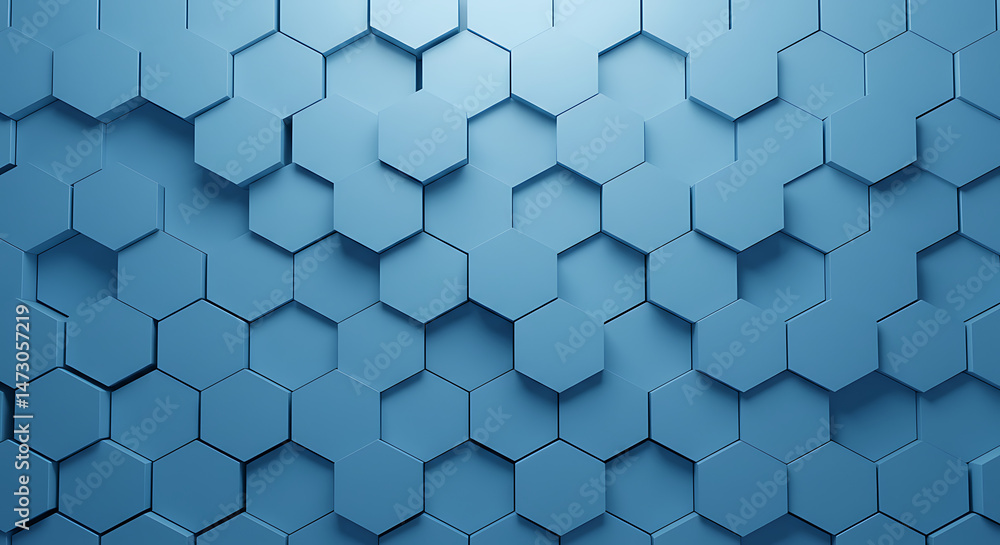 Abstract blue hexagonal pattern, creates depth and visual interest with its arrangement. Geometric design is a soothing backdrop. Abstract blue hexagonal pattern, creates depth and visual interest with its arrangement. Geometric design is a soothing backdrop.