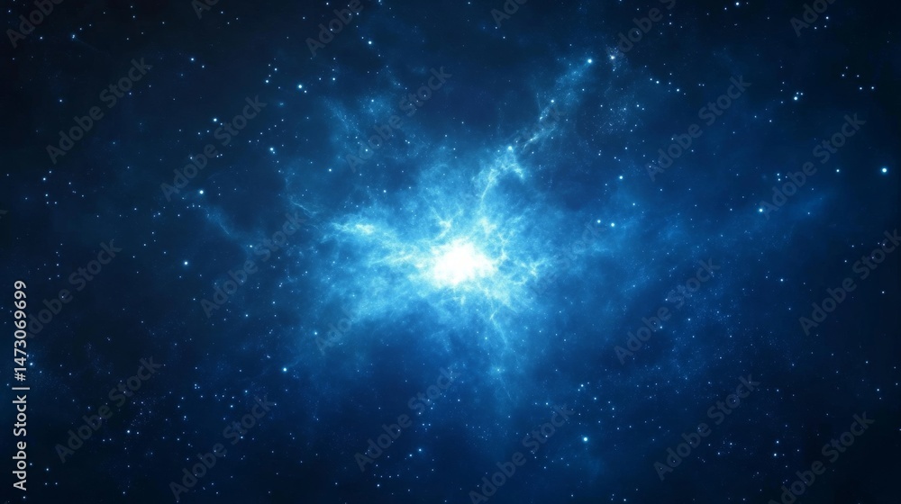 Fototapeta premium Stunning Deep Space Nebula blue background