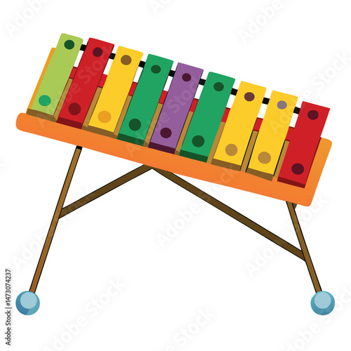 Xylophone instrument isolated on white background