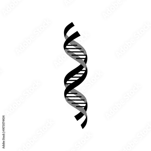 Artistic depiction of DNA double helix with spirals and contrasting colors representing genetic information and structure
