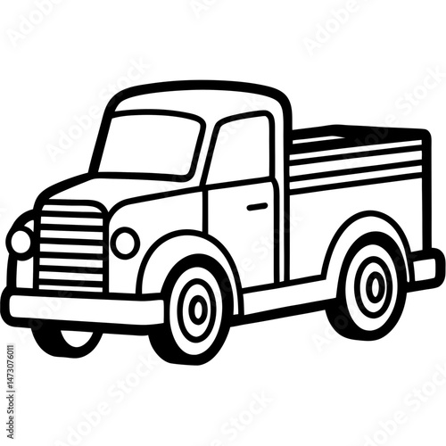 Truck Art Vibes – Minimal Vector on White