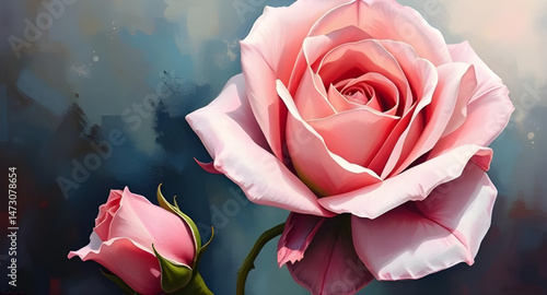 abstract rose flower background oil painting , abstract, rose, flower, background, oil, painting, art, floral, canvas, texture, brushstroke, nature, bloom, petals, artistic, romantic, elegant, colorfu
