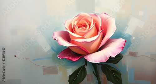 abstract rose flower background oil painting , abstract, rose, flower, background, oil, painting, art, floral, canvas, texture, brushstroke, nature, bloom, petals, artistic, romantic, elegant, colorfu