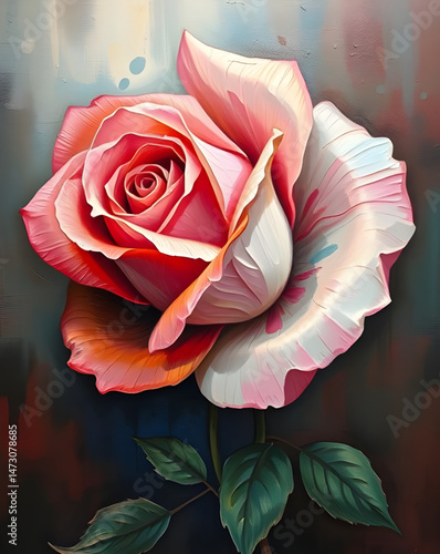 abstract rose flower background oil painting , abstract, rose, flower, background, oil, painting, art, floral, canvas, texture, brushstroke, nature, bloom, petals, artistic, romantic, elegant, colorfu