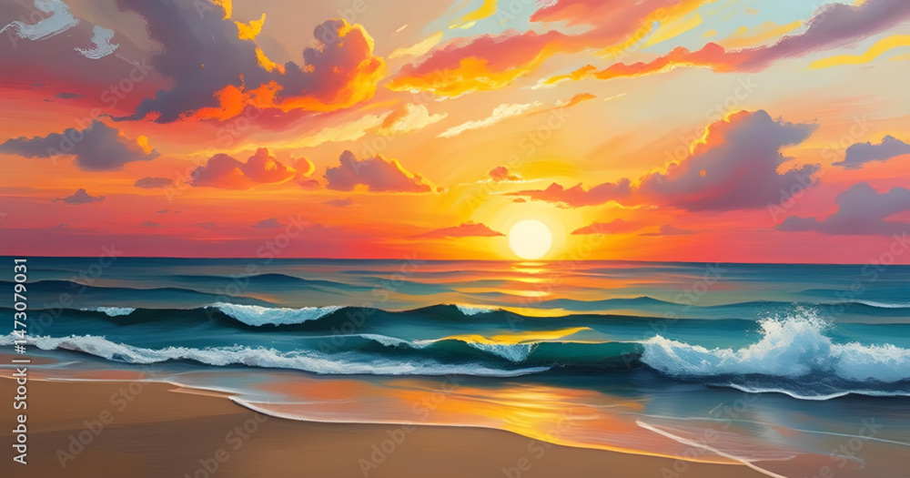 Obraz premium sunset art