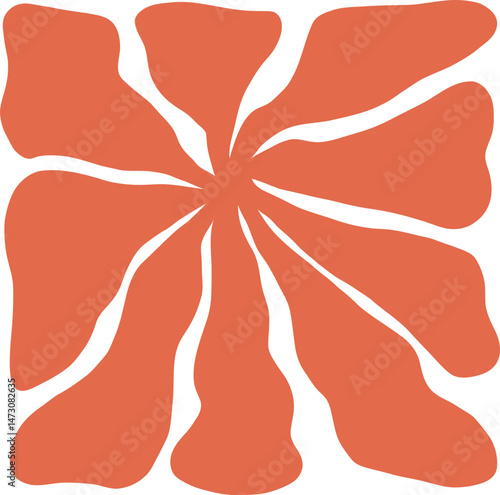 Flower hand drawing abstract creative modern element
