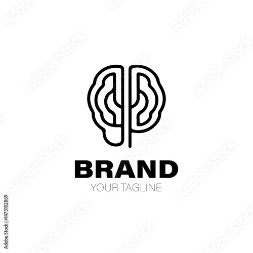 Mind Logo. Mind Logo Design. Mind Logo Brand. Mind Logo Vector Design Isolated on White Background