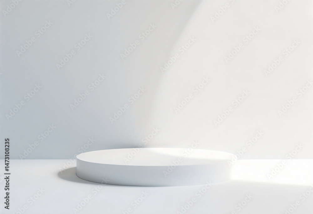 Abstract minimal scene with geometric forms. White podium in white background for product presentation. Vector Abstract minimal scene with geometric forms. White podium in white background for product presentation. Vector