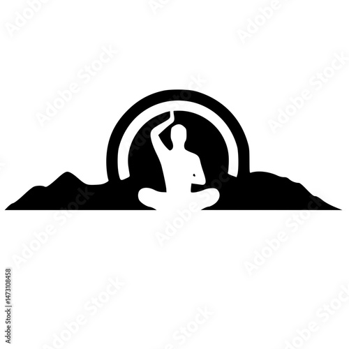 vector illustration of a MAN MEDITATION