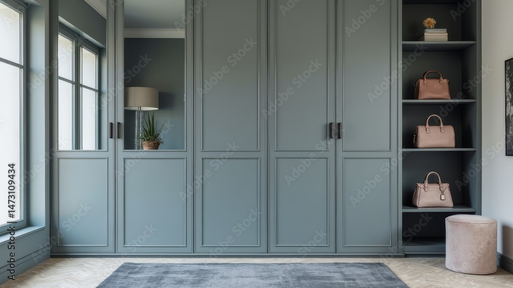 Fototapeta premium Modern minimalist wardrobe illustration