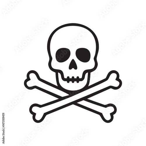 design skull crossbones black outline
