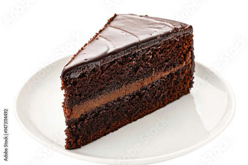 piece of chocolate cake on a plate