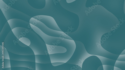 Teal organic shapes overlap to form abstract fluid design. Suitable for modern branding, art prints, web backgrounds, and stationery designs.