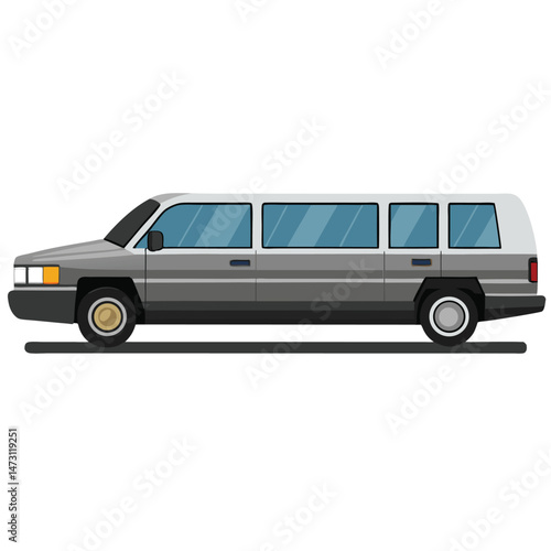 Limousine transport isolated on white background