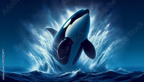 whale coming out in the ocean