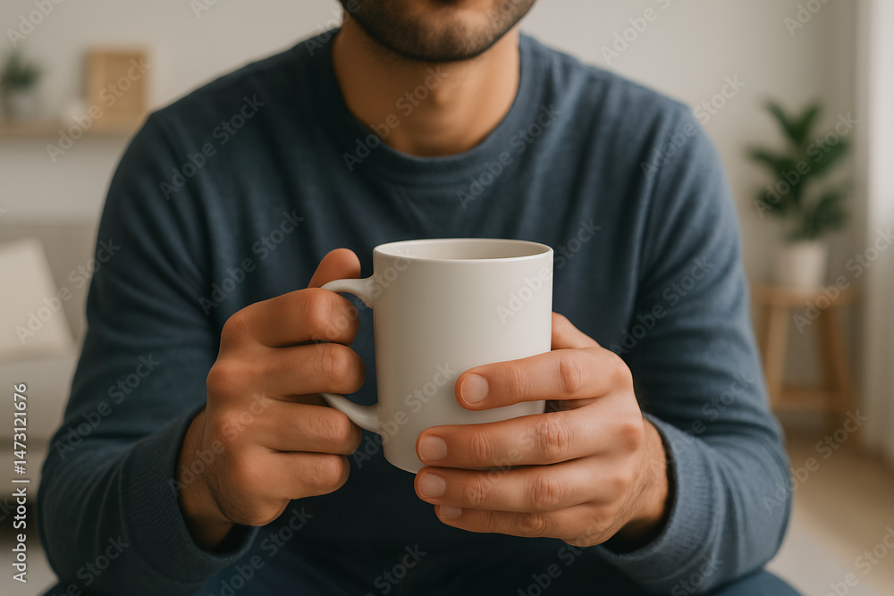man with cup of coffee man with cup of coffee