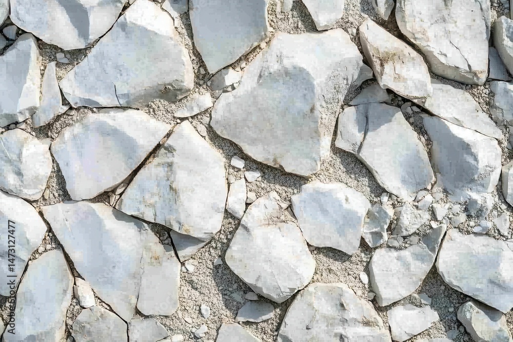 Obraz premium Rough, light-colored stone wall