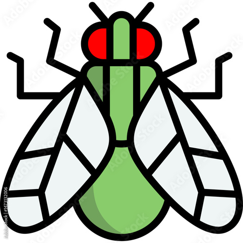 fly icon illustration design with filled outline