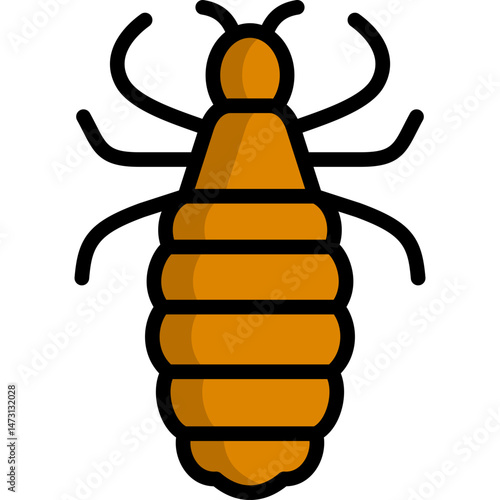 head louse icon illustration design with filled outline