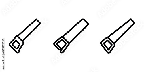 hacksaw outline or line icon design bundle.